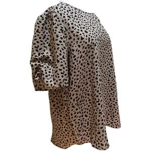 Papermoon Women's Petite Claudia Ruched Sleeve Leopard Print Blouse -  PXL